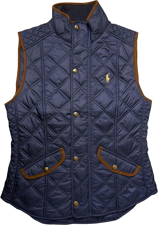 Polo Ralph Lauren Chaleco acolchado de piel sintética para mujer, azul