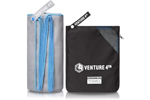 VENTURE 4TH Quick Dry Travel Towel - Fast Drying Ultra Soft Microfiber Towels - Essential for Camping, Backpacking, Yoga, Swimming, Gym, Sports and Beach - 3 Compact Sizes