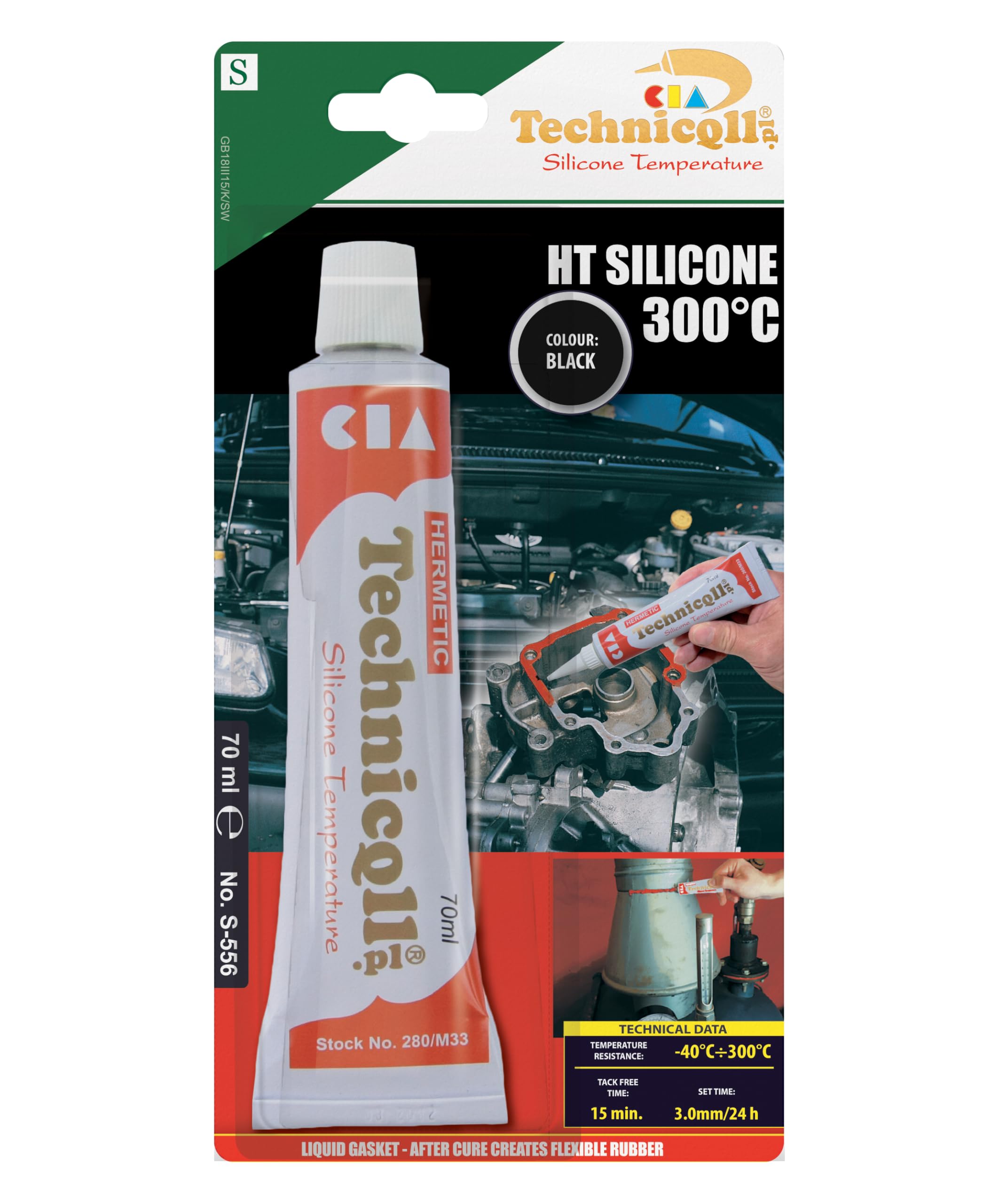 BLACK HIGH TEMPERATURE HT SILICONE ADHESIVE SEALANT 70ml HEAT RESISTANT 300'C