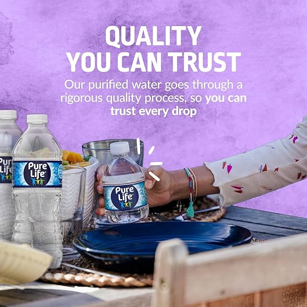 PURE LIFE PURIFIED WATER BOTTLES, 24 PACK – STILL BOTTLED WATER ENHANCED WITH MINERALS FOR A CRISP TASTE, PLASTIC BOTTLES – 8 FL OZ