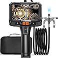 Articulating Borescope Inspection Camera with Light, Anhendeler 5 inch IPS Borescope, Articulated Endoscope with Articulation Head, 0.33inch Automotive Mechanics Fiber Optic Scope，5FT Snake Camera