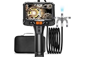Articulating Borescope Inspection Camera with Light, Anhendeler 5 inch IPS Borescope, Articulated Endoscope with Articulation Head, 0.33inch Automotive Mechanics Fiber Optic Scope，5FT Snake Camera