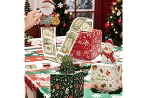 Christmas Money Box for Cash Gift, 2026 Upgraded Pull-Out Money Holder with Transparent Bags, Creative DIY Fun Cash Gift Box 