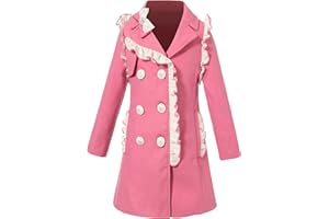 Richie House Girls' Sweet Coat with Ruffles and Lapel Collar Size 3-12 RH1463