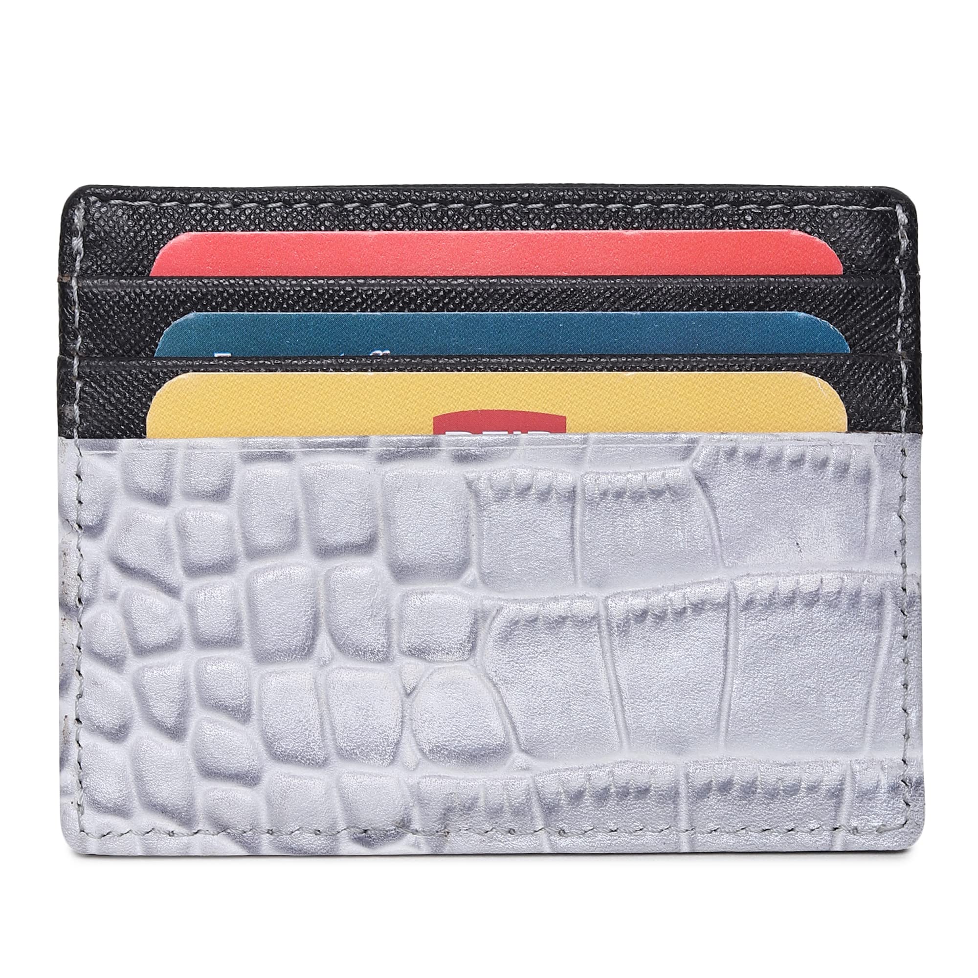 Women's Credit Card Holders - Small Ladies Wallet - Thin Wallet for Women - Dual Color Leather - Front Pocket Card Wallet - Slim Card Case - Giftbox