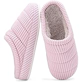 NineCiFun Women's Fuzzy House Slippers Corduroy Memory Foam Warm Slip On Slippers Comfy Bedroom Indoor Outdoor Shoes