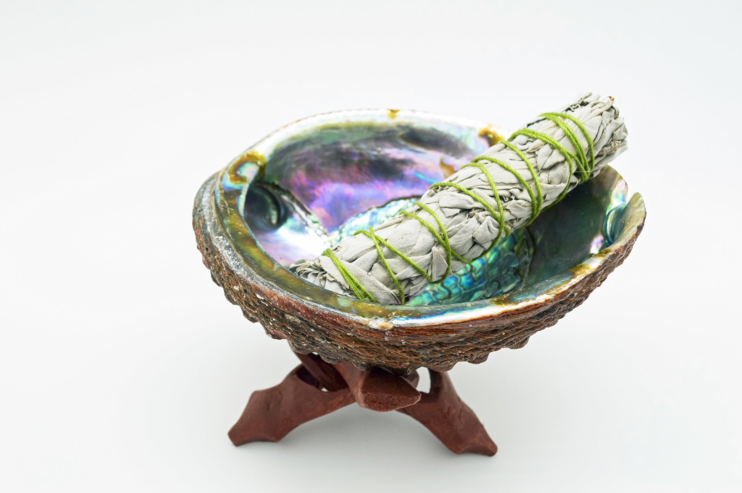 Smudging Kit With Abalone Shell Wooden Tripod White Sage Smudge Stick (Large) 13 81Fj1pGuVvL