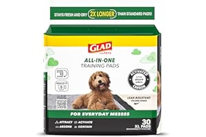Glad for Pets Jumbo Activated Carbon Training Pads For Large Breeds | Best Jumbo Dog Pee Pads For Absorbing Urine and Odor Qu