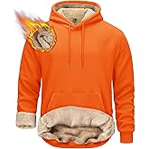 TACVASEN Men's Pullover Hoodie Thick Sherpa Lined Kangaroo Pocket Winter Windproof Warm Fleece Hoodie Athletic Sweatshirts