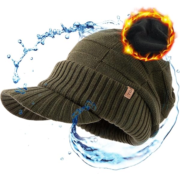 Slouchy Beanie Beanie Hat With Brim Men's Slouch Hat CHARM - Main Image