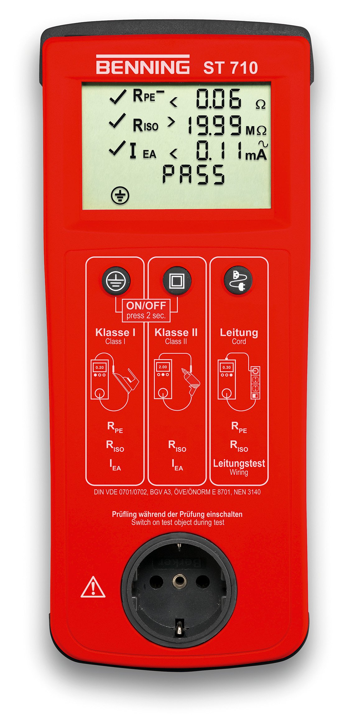 Benning 050308 "ST 710" Appliance Tester, Red