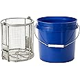 Dip-and-Drain Stainless Steel Parts Cleaning Basket with Swinging Handle 6 1/2" x 7" with 1/4" Mesh Openings (Fits Included 2 Gallon Bucket)