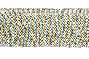 BEL AVENIR Curtain Fringes Bullion Fringe Trim 5.3 Yard x 3 Inches Fabric Trims Sewing DIY Decoration for Curtain Sofa Clothes - Blue