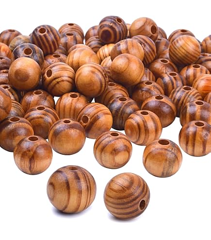 Decoendiy 100-Piece Wood Beads - 16mm Colored Round Craft Beads For Jewelry & DIY, Blue - View #11