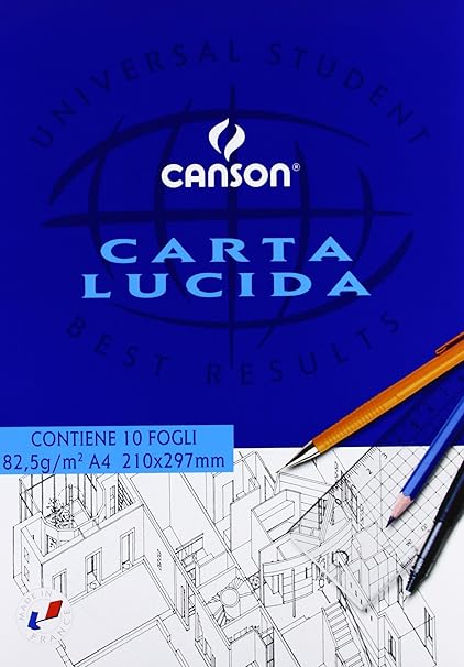Canson 200005825 Blocco Disegno A Carta Lucida 1 Confezione Con 10 Fogli