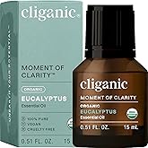 Cliganic USDA Organic Eucalyptus Essential Oil, 100% Pure | Natural Aromatherapy Oil for Diffuser Steam Distilled | Non-GMO Verified