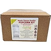 Home Theater All in One Popcorn Kit For 8 oz. Popper | Portion Packets with Kernels, Oil and Flavored Salt | By Dasher's Spice & Beans | Pack of 4