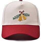 Christmas Trucker Hat for Women Men Two Tone Vintage Embroidered Baseball Cap Funny Gift
