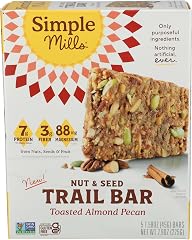 Simple Mills Toasted Almond Pecan Bar 5pk, 7.9 OZ
