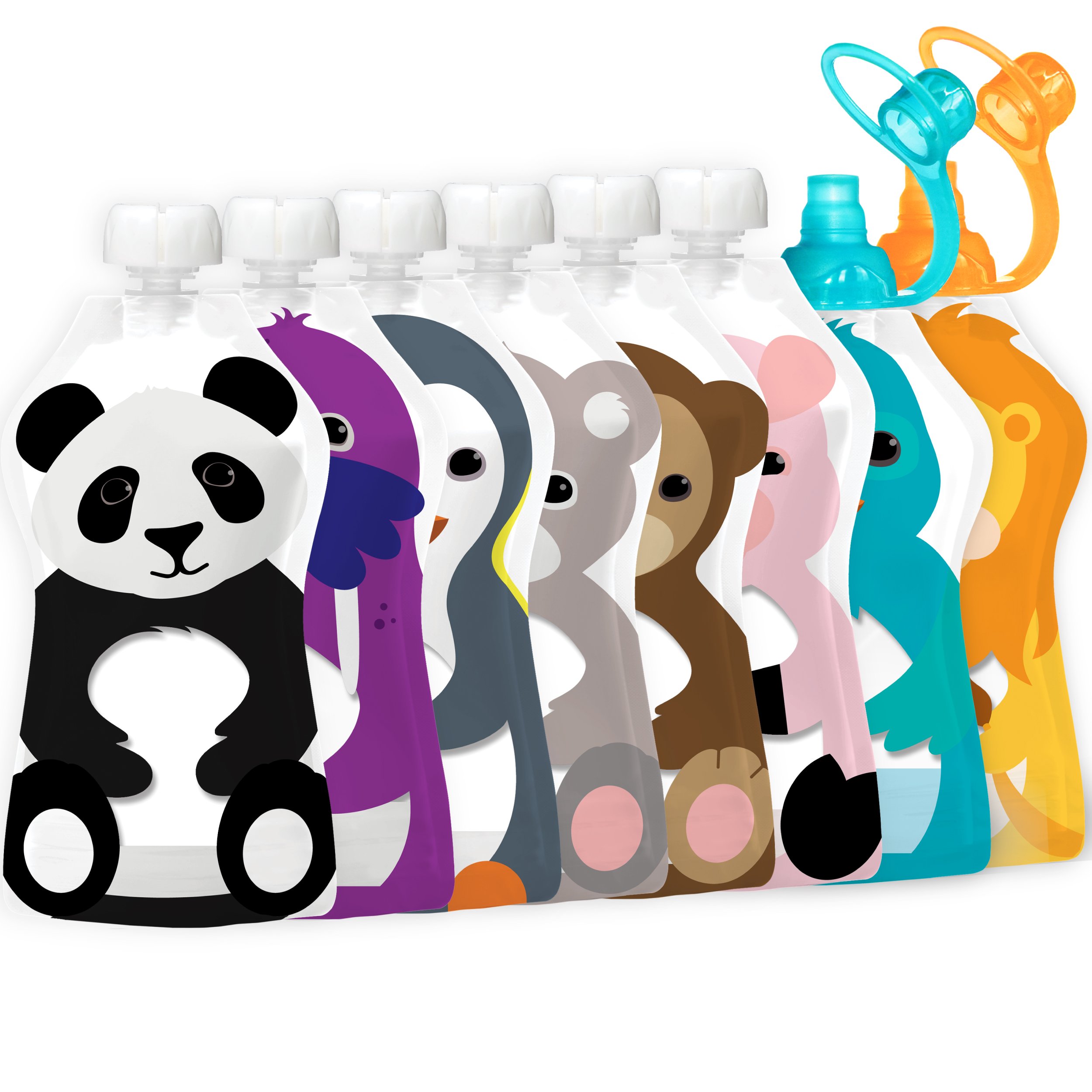 Reusable Baby Food Pouch + Squeeze, Portable, Refillable