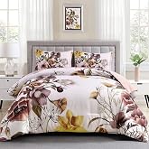 Drucon Set Copripiumino Floreale King Size - 3 Pezzi In Microfibra Morbida, Reversibile Rosa, 264x228 Cm + 2 Federe 50x91 Cm, Leggero Per Tutte Le Stagioni