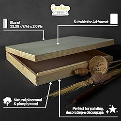 Creative Deco A4 Wooden Storage Box Unpainted Plain