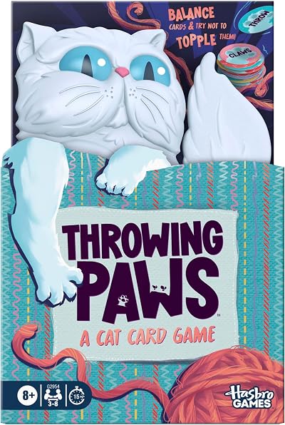 Hasbro Gaming Throwing Paws: A Cat Card Game – 3-6 Players