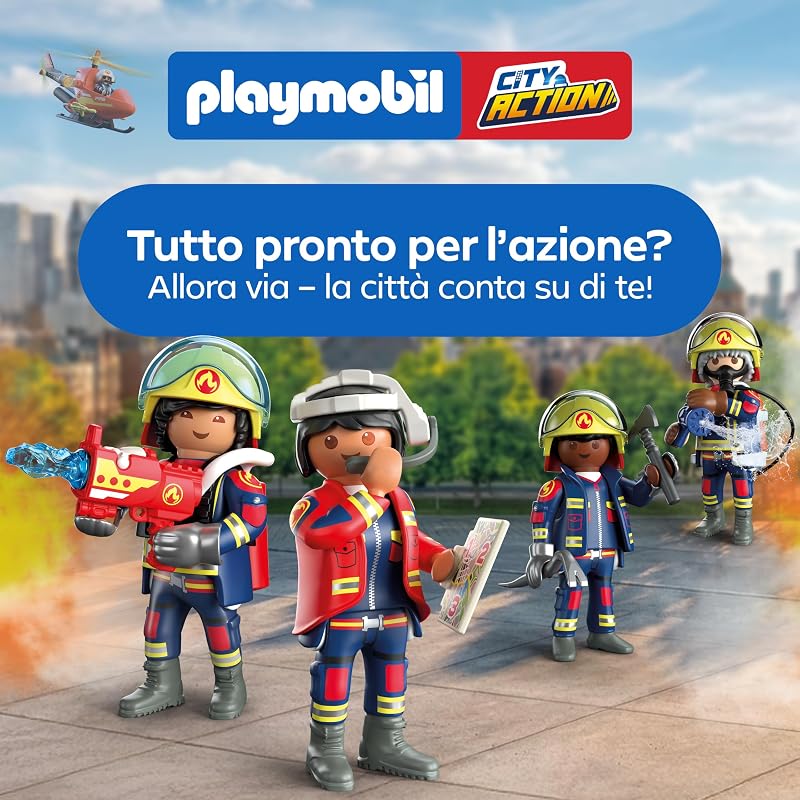 | City Action | Autoscala dei pompieri | Veicolo di intervento con scala da 63 cm, luci e suoni, attrezzature di soccorso e accessori | Per bambini da 4 anni | 72192