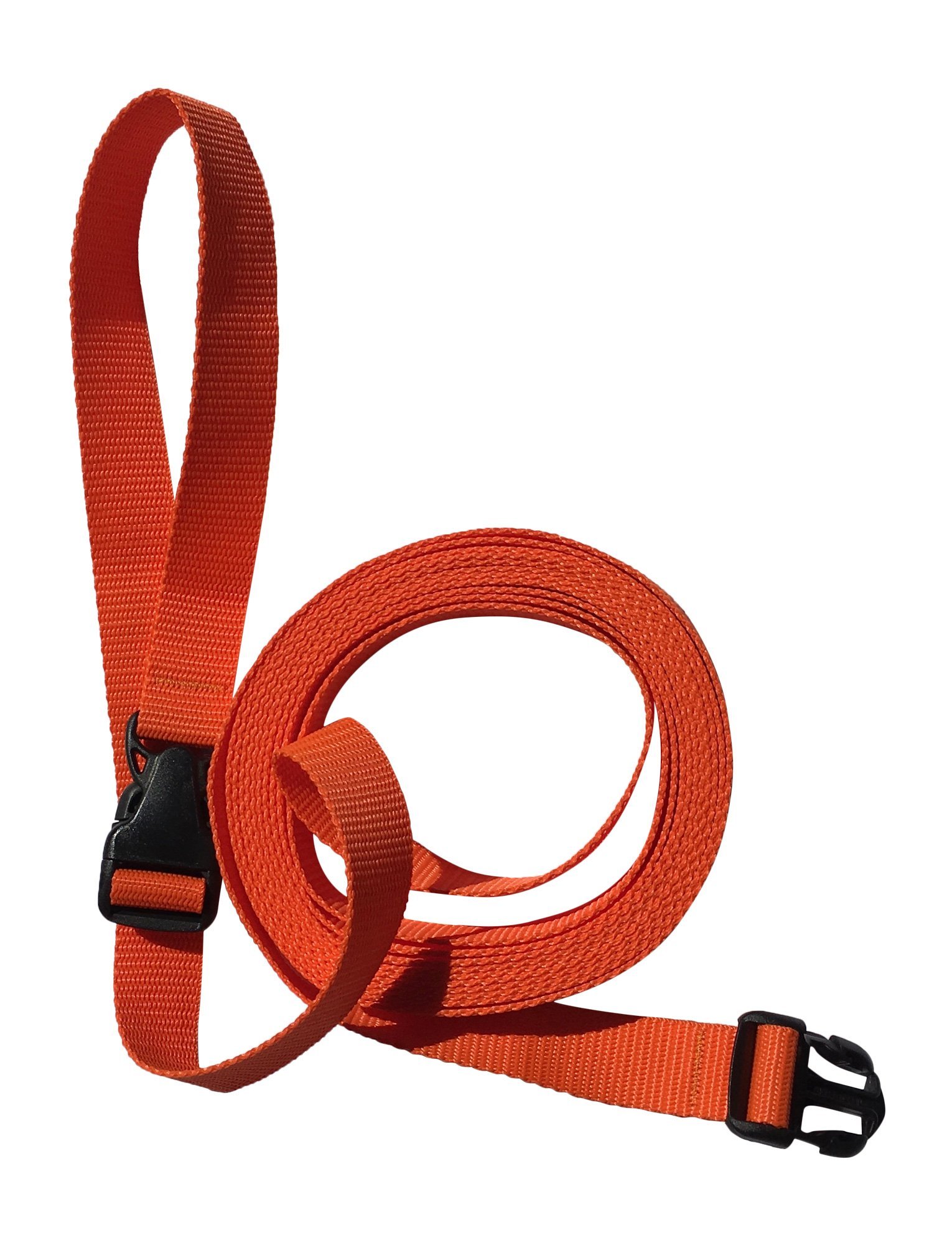 DOGS and MORE – EXTENSION for Basic - Tracking / Training / Recall Leash with RELEASABLE wrist strap - 5 Meter (Orange, 25 mm wide)