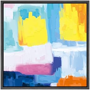 SIGNWIN Framed Canvas Wall Art Baby Blue, Yellow,...