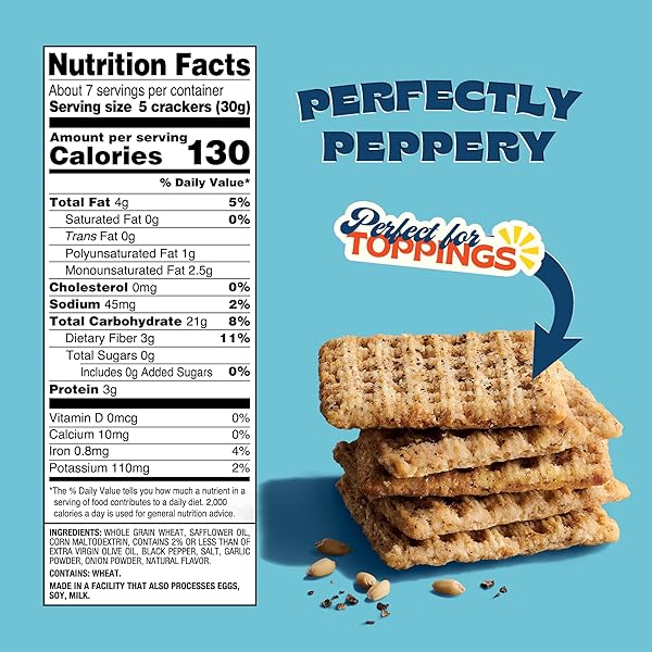 BACK TO NATURE – CRACKED BLACK PEPPER WHOLE WHEAT CRACKERS – NON-GMO, MADE WITH WHOLE GRAIN WHEAT & SEA SALT – SERIOUSLY TASTY SNACKS – 7 OUNCE