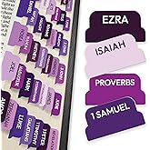 Only Zest Purple Bible Tabs, 90 Large Print Bible Index Tabs for Study Bible, Laminated Easy-to-Read Label, Christian Gift for Women, Men, Kids