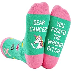 Crspexil Cancer Awareness Gifts - Women Socks for Breast Cancer Survivor.