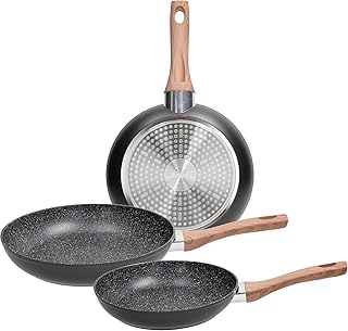 Tognana Pfannenset 3-teilig 20-24-28 cm, Aluminium, auch Induktion, schwarz