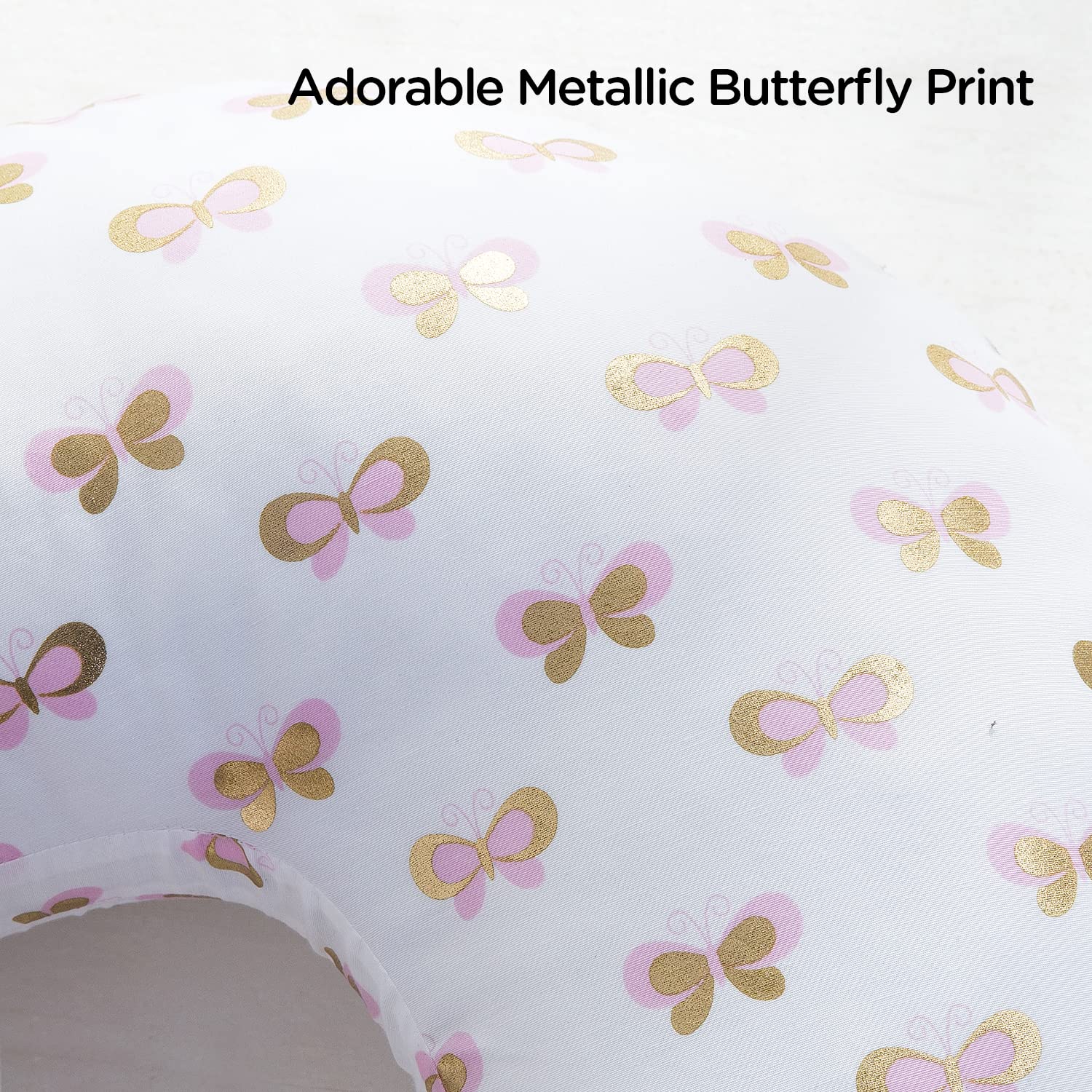 Little Grape Land Nursing Pillow Insert & 2 Pillow Covers, Feeding Support Pillow for 0-18 Months, Multifunctional Support Cushion for Baby Girl Boy Unisex