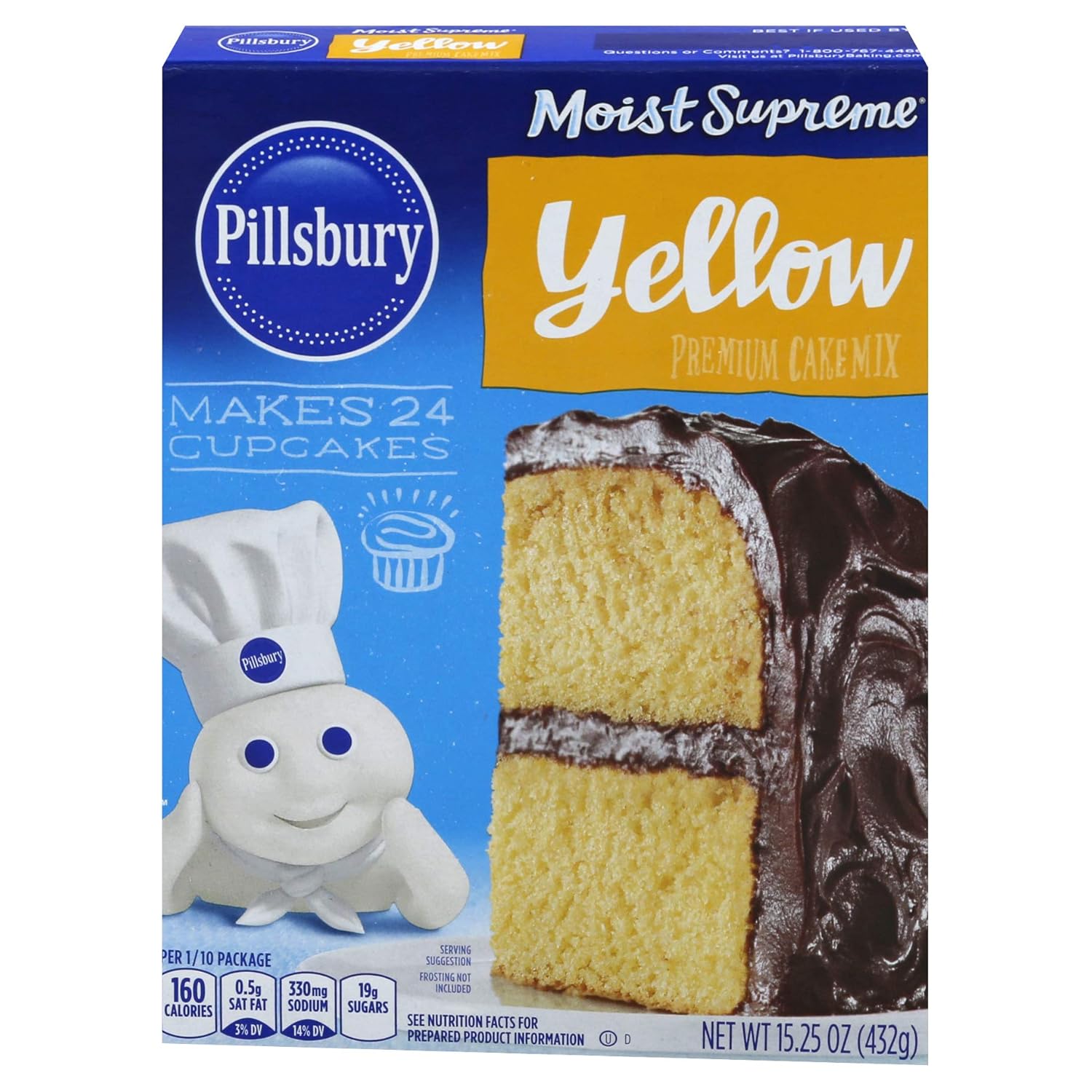 Pillsbury Moist Supreme Yellow Premium Cake Mix, 15.25