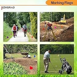 100Pack Red Marking Flags, JIZHGRAD 16x4x5 Inch