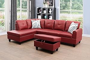FUOROLA Lavino L Shape Sectional Sofa for Living Room with Ottoman for Apartment, Game Room, Guest Room and Office