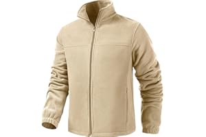 Puhope Men's Casual Outdoor Fleece Zip Jacket Long Sleeve Warm Winter Coat for Men with Zip Pocket