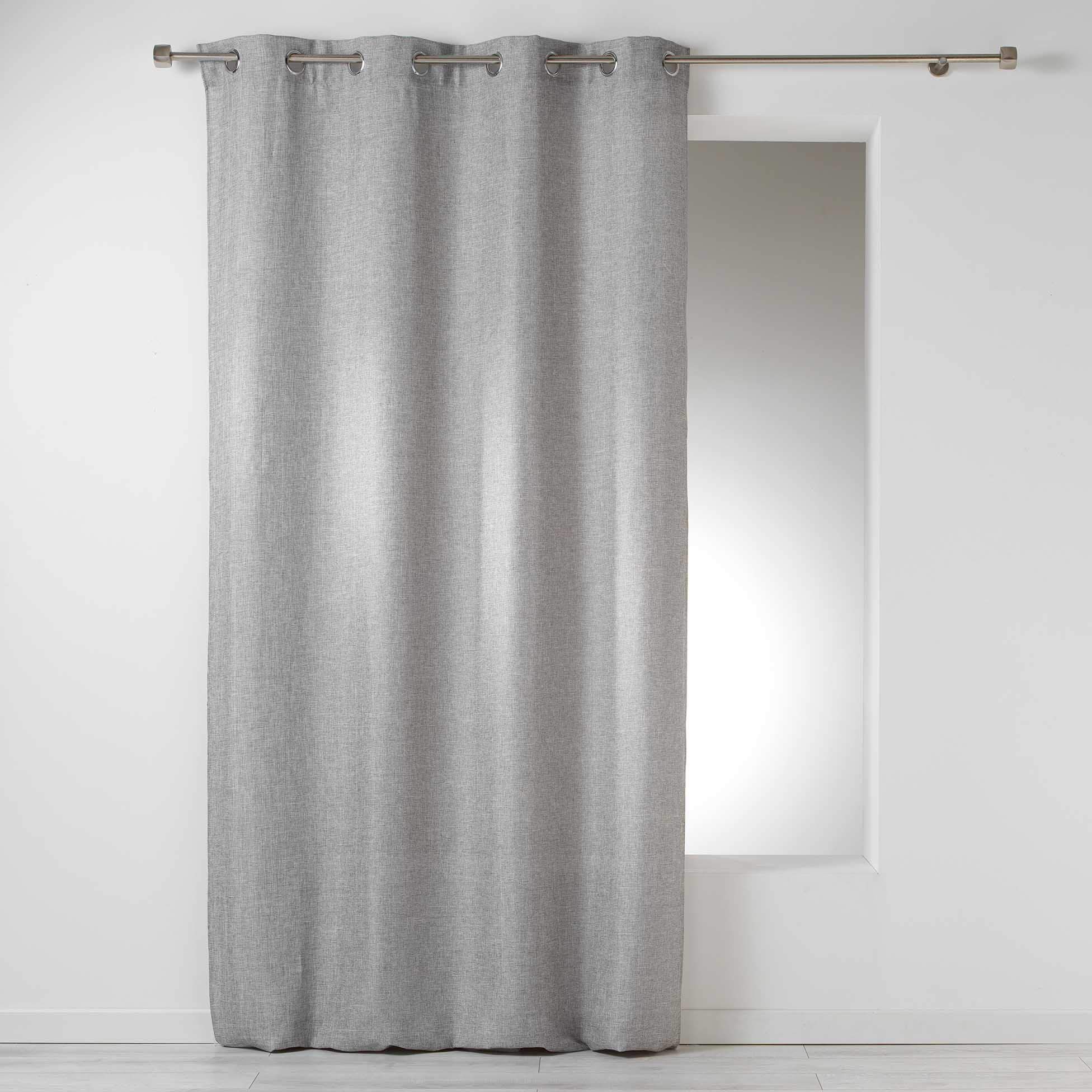 Homea Polyester Eyelet Curtains, polyester, gray, 260x140 cm
