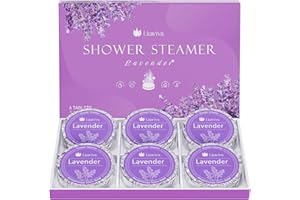 LIRAVIVA Shower Steamers Aromatherapy 6 Pack - Christmas Gifts for Women, Stocking Stuffers, Birthday Gifts for Mom, White Elephant Gift, Travel Essentials, Self Care - Lavender (Lavender)