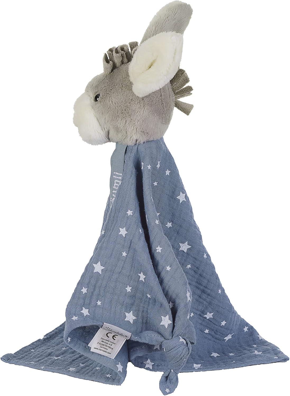 Sterntaler Träumli Set Donkey Emmi Comforter with Dummy Device and Comforter Blanket Light Blue/Grey, Multicoloured, 2 Stück (1er Pack) - Image 5