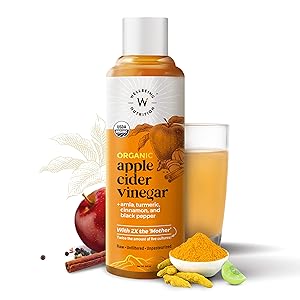 Wellbeing Nutrition USDA Organic Himalayan Apple Cider Vinegar (2X Mother) with Amla (Vitamin C for Immunity), Turmeric, Cinnamon & Black Pepper | Raw, Unfiltered, Unpasteurized - 500ml