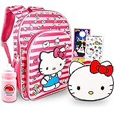 Hello Kitty Backpack with Lunch Box for Girls - Bundle with 16" School Bag, Lunch Bag, Water Bottle, Stickers, More | Hello Kitty Backpack for Kids School Supplies