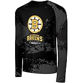 FOCO NHL Men's Official Primary Logo Wordmark Paint Stroke Polyester Performance Long Sleeve T-Shirt
