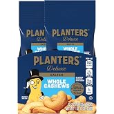 PLANTERS Deluxe Salted Whole Cashews, Plant Based Protein, 2.25 Oz (10 Ct) | Roasted Cashews. Snacks for Adults, 10 Snack Packs. Plant Based Protein Snack. Pantry Staples