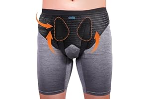 ENLUNTRA Hernia Belts for Men， Adjustable Inguinal Hernia Support Belt for Men & Women with 4 Compression Pads，Hernia Support Truss for Single/Double Inguinal （black-M）