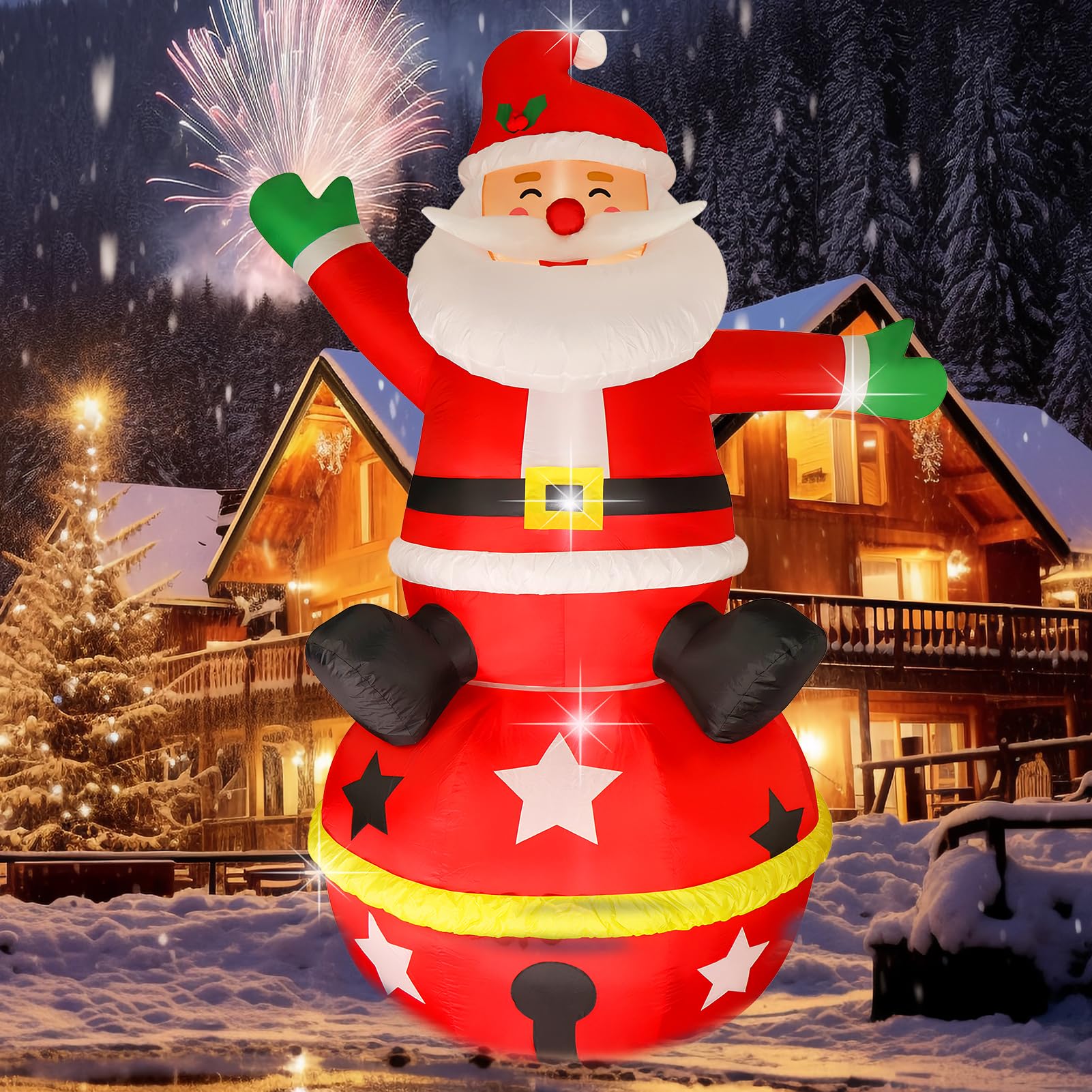 Fanshunlite 8FT Christmas Giant Inflatable LED Light Large Blow Up Yard ...