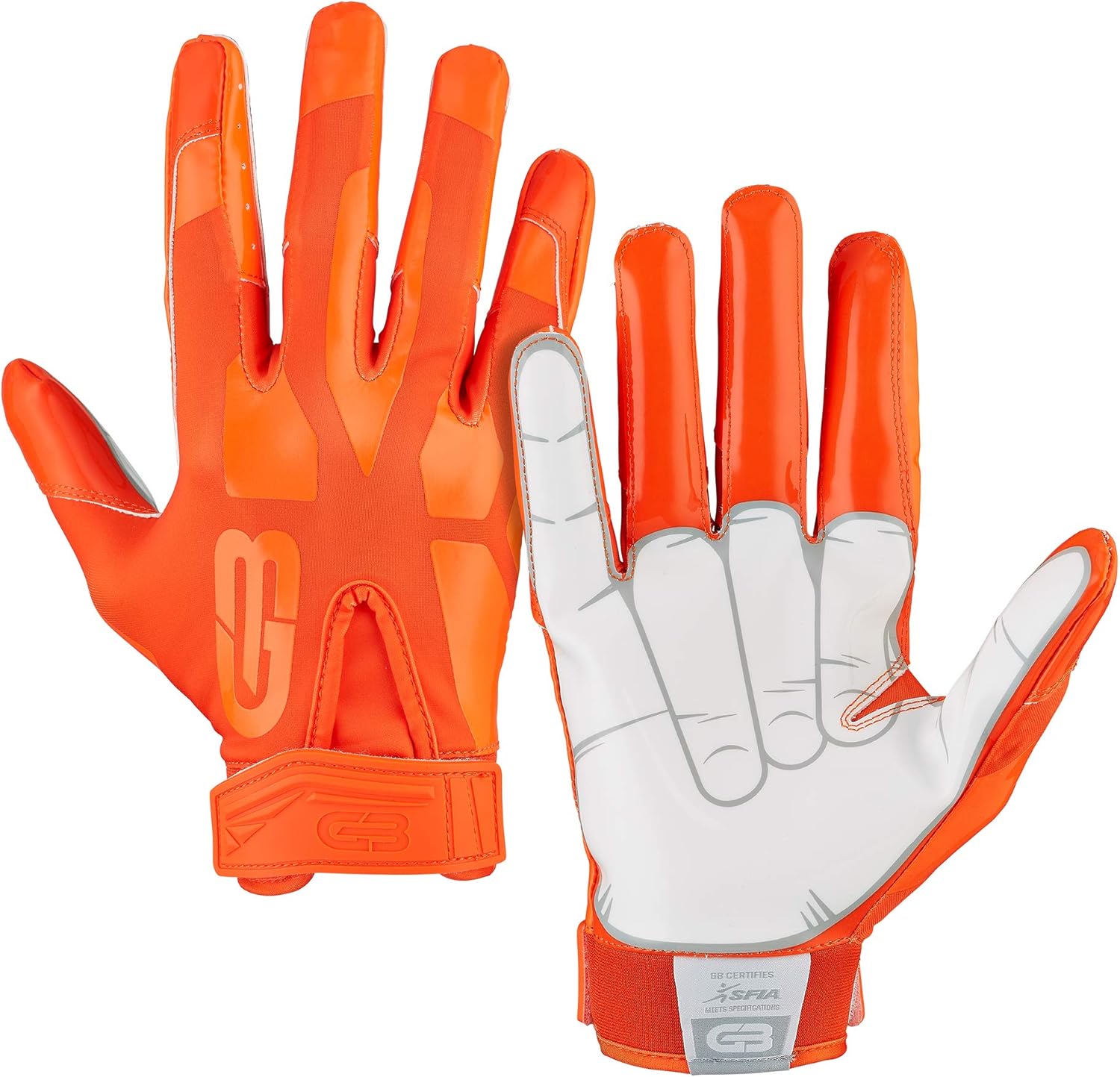 Grip Boost Boys Peace and Hook Em Youth Football Gloves Pro Elite Shaka