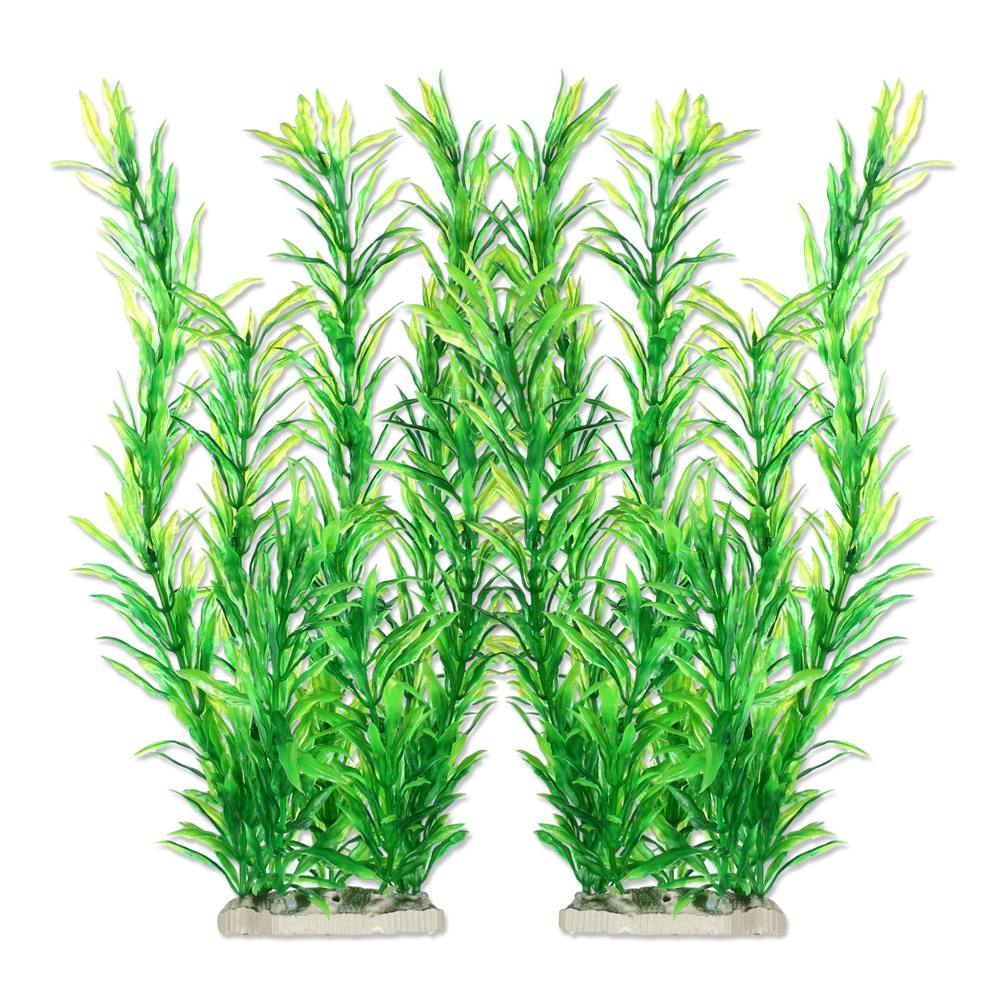 CAPASTEC Large Aquarium Plastic Plants, Tall Aquarium Plants, Big Aquarium Plastic Plants for Fish Tanks Decor, 12.60" Height (Green, 2pcs)